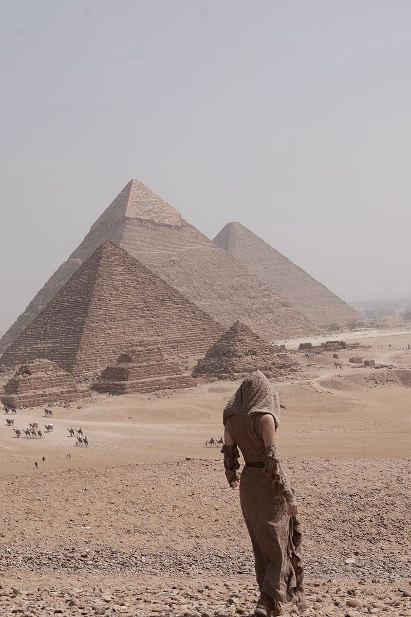 Ancient Tribal Dune Culture Wasteland Punk Vintage Hoodie Split Ruffle Dress - Image 9