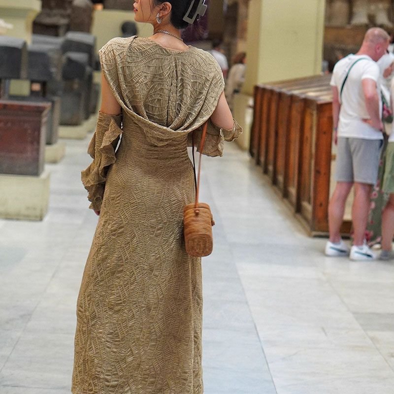 Ancient Tribal Dune Culture Wasteland Punk Vintage Hoodie Split Ruffle Dress - Image 25