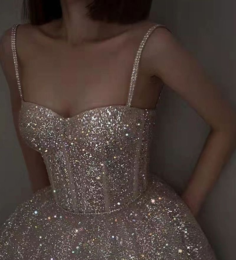 Shiny Sparkling Bustier Corset Bodice Gown Dress - Image 2