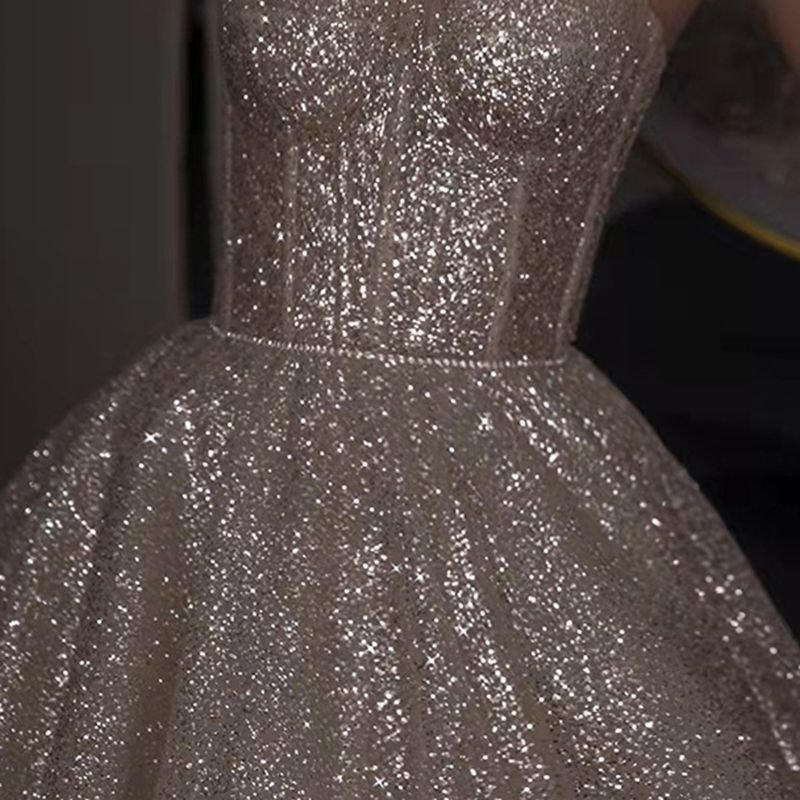 Shiny Sparkling Bustier Corset Bodice Gown Dress - Image 16