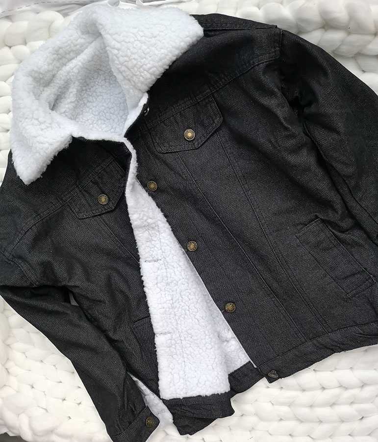 Oversized Fleece Fur Lined Denim Jacket with fur - Image 20