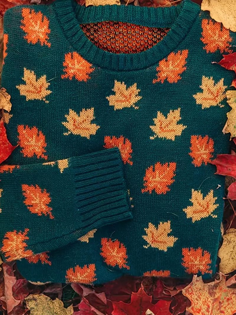 Maple Knitted Oversized Crewneck Sweaters - Image 4