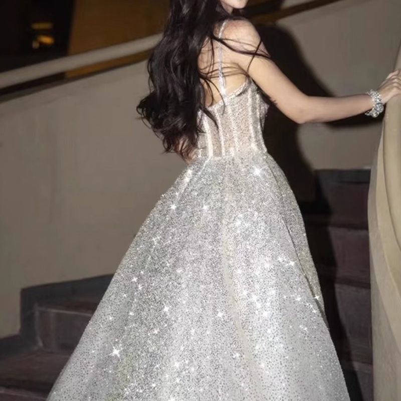 Shiny Sparkling Bustier Corset Bodice Gown Dress - Image 31