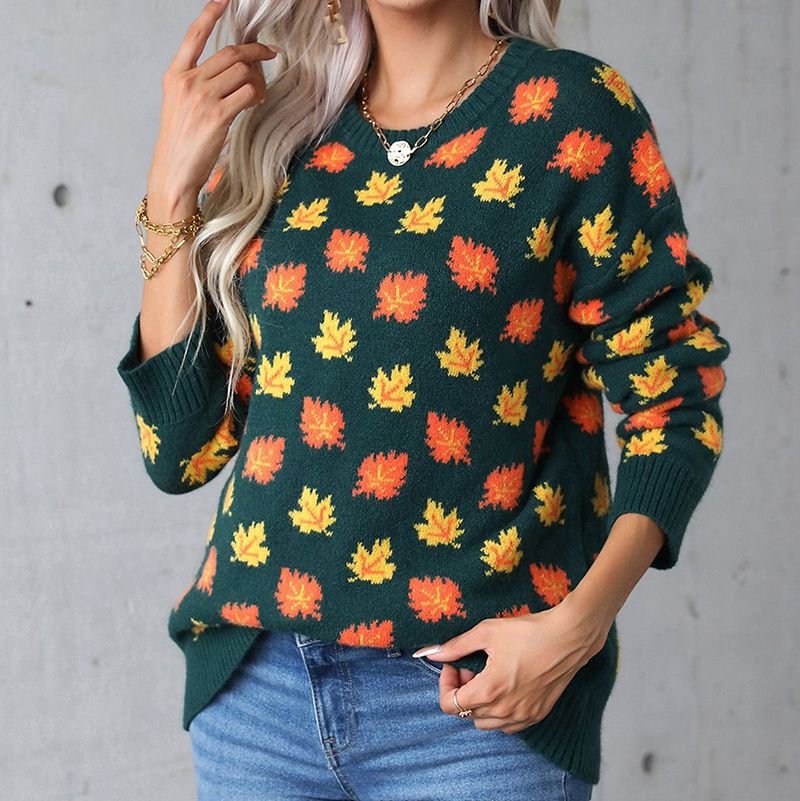 Maple Knitted Oversized Crewneck Sweaters - Image 2